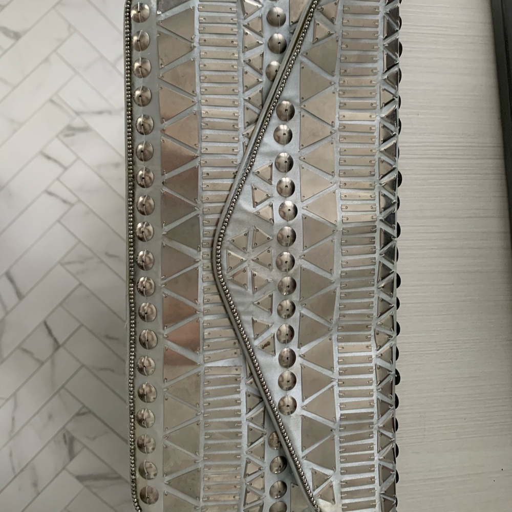 BCBG Silver Clutch